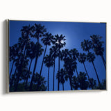 Framed canvas of a vintage-style Beverly Hills landscape in muted black and colorful tones, ideal for living room decor.