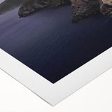 Art deco poster of Catalina, USA in muted blue and green tones on rolled canvas, ideal for dining room wall art.