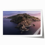 Rolled print of Catalina, California scenery with vibrant floral elements, ideal for art wall dining room.