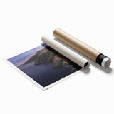 Extra large rolled print of Catalina, California scenery with vibrant floral elements, ideal for classy bathroom decor.
