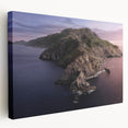 Large canvas print of Catalina, California scenery in muted earth tones, suitable for kitchen wall art.