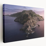 Large canvas print of Catalina, California scenery in muted earth tones, suitable for kitchen wall art.