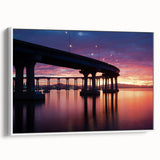 Vintage poster art depicting a colorful California Coronado scenery on a framed canvas, ideal for large living room walls.