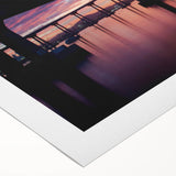 Art deco poster of Coronado, California in muted blue tones on rolled canvas, suitable for dining room wall art.