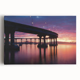 Black and white stretched canvas of Coronado, California scenery, ideal for kitchen wall art.