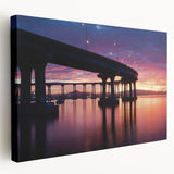 Large art print of Coronado, California scenery on stretched canvas, featuring muted seaside colors.