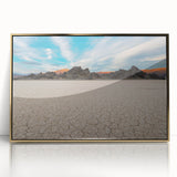 Framed acrylic print of Death Valley with muted earth tones, ideal for modern art wall decor.