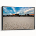 Black and white framed canvas of Death Valley landscape, ideal for bedroom wall art.