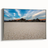 Framed canvas landscape art painting of Death Valley in muted earth tones.