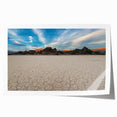 Desert landscape in Death Valley on a rolled canvas, featuring muted earth tones, ideal for art wall dining room.