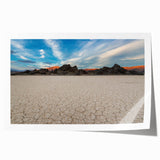 Desert landscape in Death Valley on a rolled canvas, featuring muted earth tones, ideal for art wall dining room.