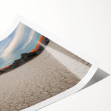 Extra large wall art featuring a line art floral design in neutral tones on a rolled canvas.