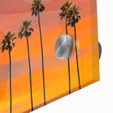 Large abstract depiction of Hollywood in muted earth tones on acrylic glass, ideal for dining room art.