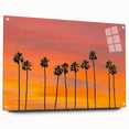 Acrylic print of a large abstract depiction of the Hollywood, California skyline in muted earth tones.