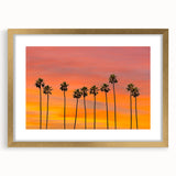 Extra large abstract art print of California's Hollywood scenery in gold frame, ideal for living room decor.