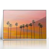 Acrylic print of Hollywood, California scenery in art deco style, featuring soft pastel colors, ideal for nursery wall art.