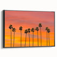 Black and white landscape art painting of Hollywood, California on framed canvas, suitable for bedroom wall decor.