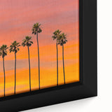 Extra large framed canvas featuring a textured depiction of the Hollywood, California skyline in black with colorful accents.