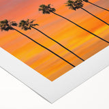 Art deco poster featuring the Hollywood, California skyline in monochrome shades on rolled canvas.