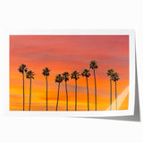 Extra large rolled print of Hollywood, California scenery with lush floral elements in vibrant colors.