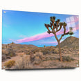 Acrylic print of a Joshua Tree landscape in muted earth tones, suitable for bedroom or dining room decor.