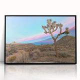 Large abstract wall art depicting a Joshua tree in muted earth tones on a framed acrylic, ideal for modern art wall decor.
