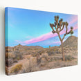 Joshua Tree landscape on large stretched canvas, featuring earthy tones, ideal for kitchen wall art.