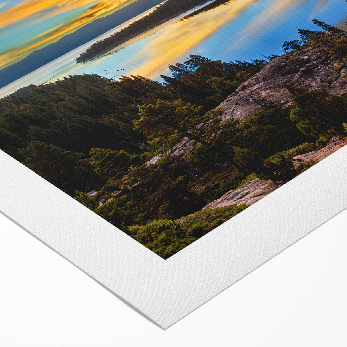 Art Deco poster of Lake Tahoe with serene blue and green tones on rolled canvas, suited for dining room wall art.