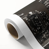 Art deco poster of Los Angeles skyline in pastel shades on rolled canvas, suitable for nursery wall art.