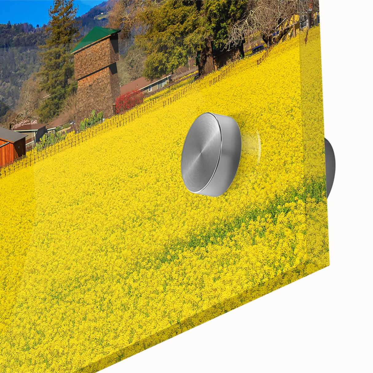 Large abstract wall art of Napa Valley in muted earth tones on acrylic glass, ideal for dining room art.