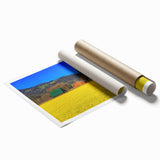 Extra large rolled print of Napa Valley scenery with vibrant green tones, ideal for classy bathroom wall art.