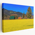 Panoramic view of Napa Valley on stretched canvas, featuring lush green and earth tones, ideal for kitchen wall art.