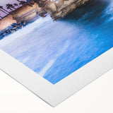 Art deco poster of San Diego skyline in pastel shades on rolled canvas, suitable for dining room wall art.