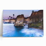 Black and white photo of San Diego skyline on stretched canvas, ideal for kitchen wall art.