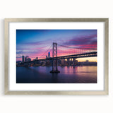 Textured abstract art print of San Francisco skyline in muted colors on a framed canvas, suitable for bedroom art.