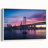 Vintage poster art of San Francisco in colorful hues on a large framed canvas, ideal for living room decor.