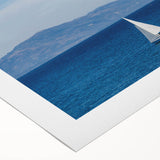 Art deco poster featuring Santa Barbara scenery in muted pastel shades on rolled canvas, ideal for dining room wall art.