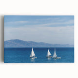 Black and white photo of Santa Barbara scenery on large stretched canvas, ideal for kitchen wall art.