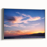 Framed canvas of vintage Santa Monica landscape art in muted colors, ideal for living room decor.