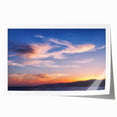 Rolled print of Santa Monica scenery with vibrant sunset colors, ideal for art wall dining room.