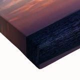 Large art featuring a black and white landscape painting of Santa Monica on stretched canvas, suitable for bedroom decor.