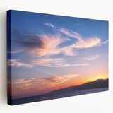 Large canvas art of Santa Monica Pier in muted evening colors, suitable for kitchen wall decor.