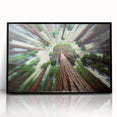 Large abstract wall art of a California sequoia, in muted earth tones on framed acrylic.