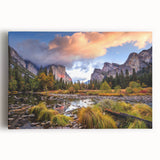 Black and white stretched canvas of Yosemite landscape, ideal for kitchen wall art.