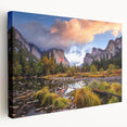Stretched canvas print of Yosemite scenery in natural colors, suitable for kitchen wall art.
