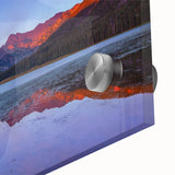 Large abstract wall art of Vail, Colorado in mid-century modernist style on acrylic glass, featuring muted earth tones.