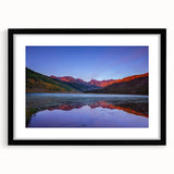 Extra large abstract art print of vibrant Colorado scenery on textured canvas, framed in black, ideal for living room decor.