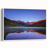 Vintage poster art of Vail, Colorado, featuring colorful mountain scenery on a large framed canvas.