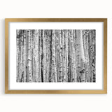 Extra large abstract art print of Aspen, Colorado in textured gold frame, featuring muted earth tones.