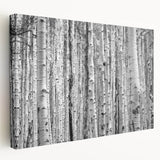 Side view of a stretched canvas featuring a serene Aspen, Colorado landscape in autumn hues, ideal for kitchen wall art.